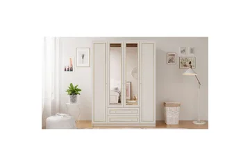 Auric Garderob 140x180 cm - Matt Vit - Förvaring - Klädförvaring - Garderob & garderobssystem