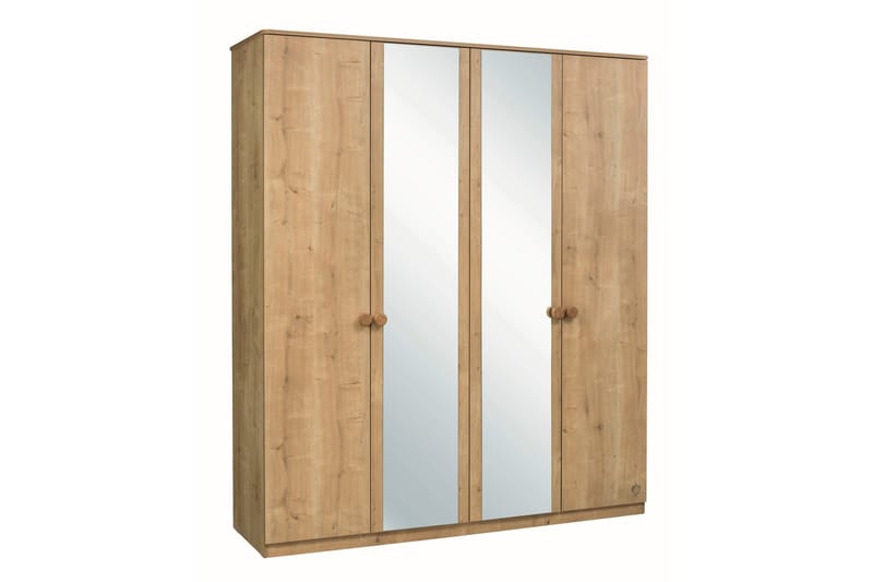 Balai Garderob m. Spegel 182x210 cm Brun - Hanah Home - Garderob & garderobssystem - Klädskåp & fristående garderob