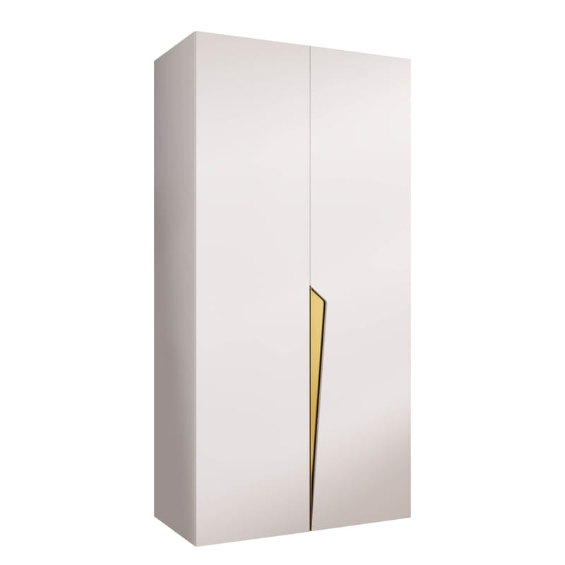 Barile Garderob 100 cm, Vit och guld