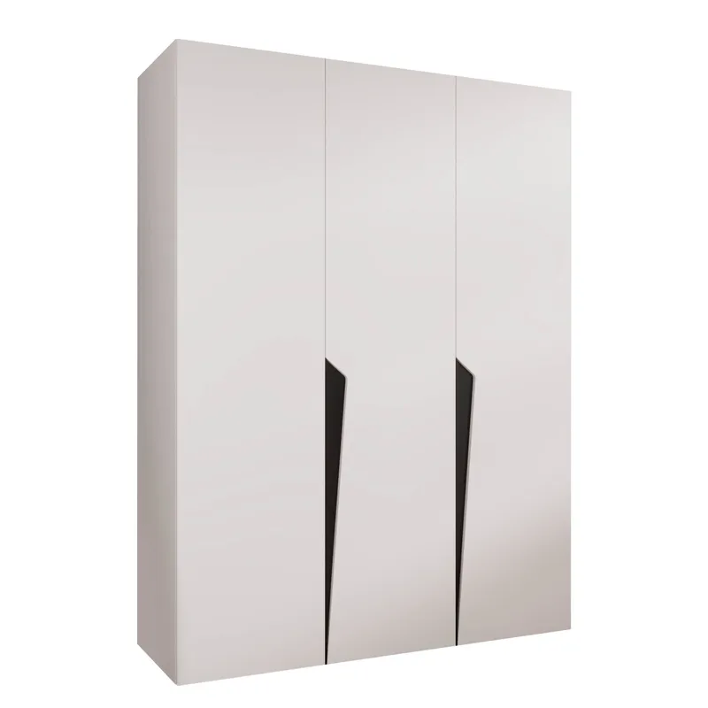 Barile Garderob 150 cm, Vit med svarta detaljer