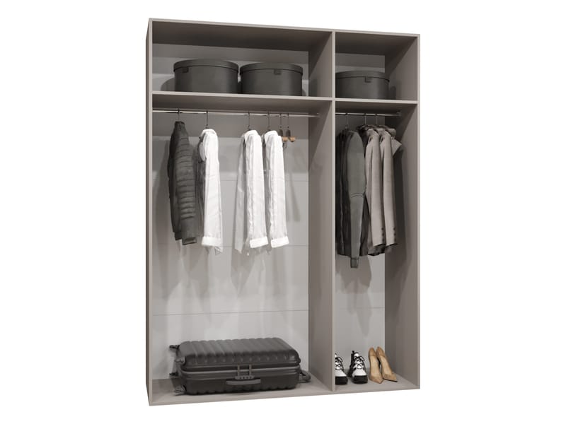 Barile Garderob 150 cm - Vit med svarta detaljer - Förvaring - Klädförvaring - Garderob & garderobssystem - Klädskåp & fristående garderob
