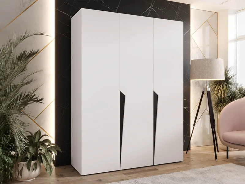 Barile Garderob 150 cm - Vit med svarta detaljer - Förvaring - Klädförvaring - Garderob & garderobssystem - Klädskåp & fristående garderob