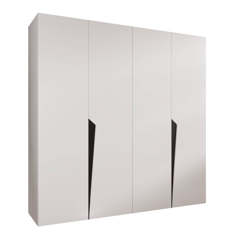 Barile Garderob 200 cm, vit med svarta detaljer