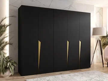 Barile Garderob 250 cm - Svart/guld - Förvaring - Klädförvaring - Garderob & garderobssystem - Klädskåp & fristående garderob