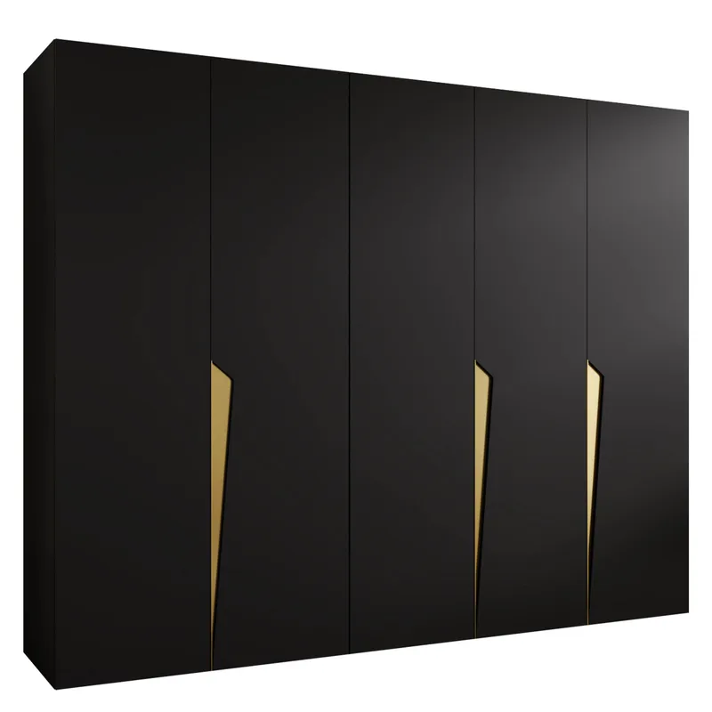 Barile Garderob 250 cm, Svart/guld