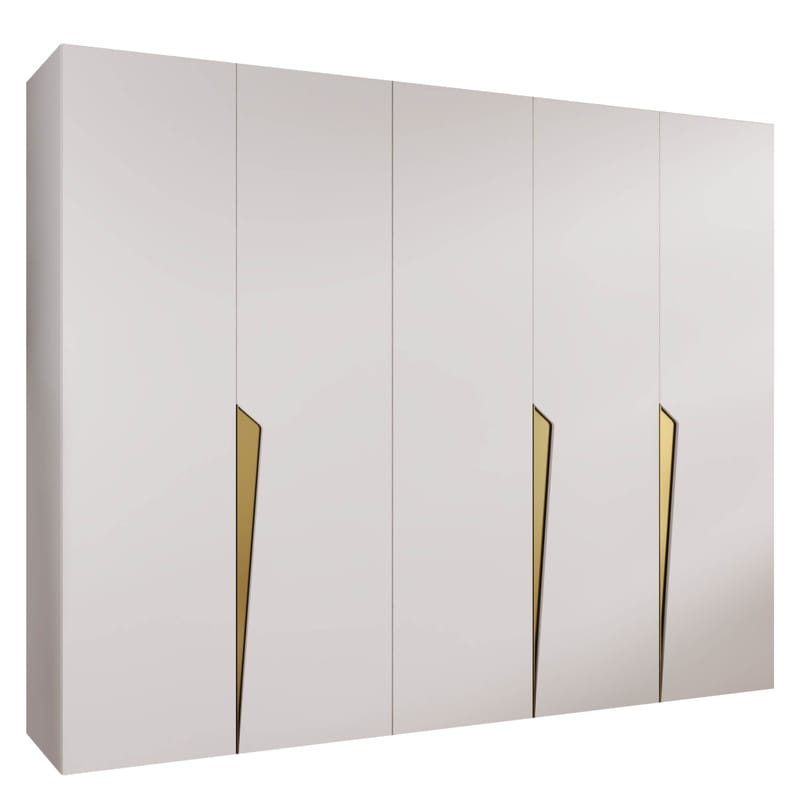 Barile Garderob 250 cm, Vit och guld