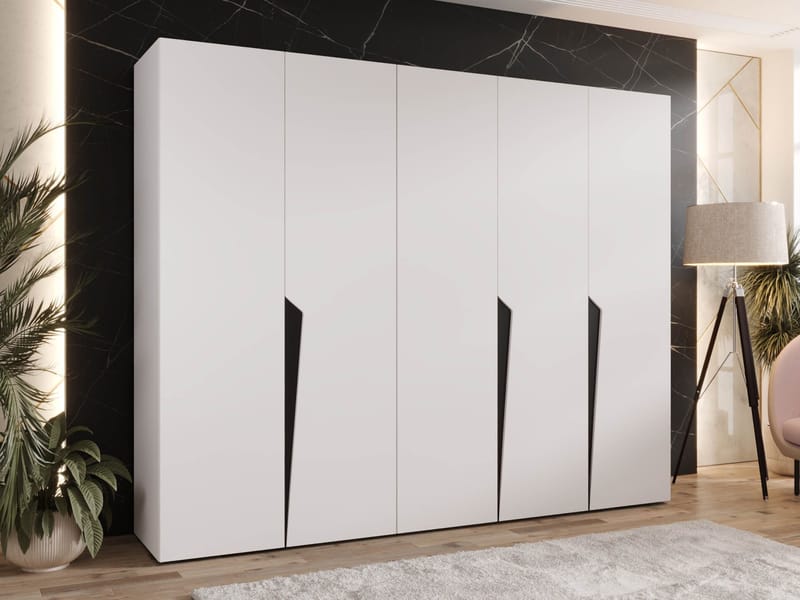 Barile Garderob 250 cm - Vit / svart - Förvaring - Klädförvaring - Garderob & garderobssystem - Klädskåp & fristående garderob