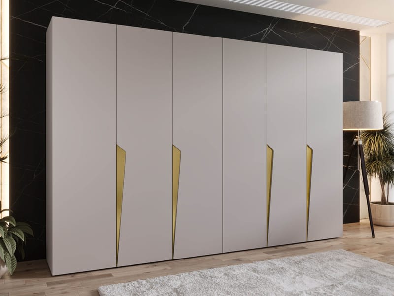 Barile Garderob 300 cm - cashmere, guld - Förvaring - Klädförvaring - Garderob & garderobssystem