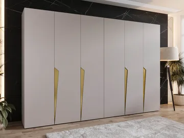 Barile Garderob 300 cm - cashmere/guld - Förvaring - Klädförvaring - Garderob & garderobssystem