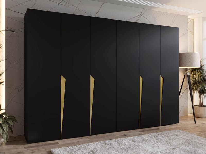 Barile Garderob 300 cm - svart - Förvaring - Klädförvaring - Garderob & garderobssystem