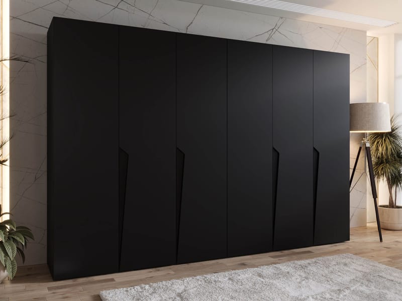 Barile Garderob 300 cm - svart - Förvaring - Klädförvaring - Garderob & garderobssystem