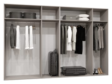 Barile Garderob 300 cm - vit, svart - Förvaring - Klädförvaring - Garderob & garderobssystem