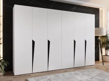 Barile Garderob 300 cm - vit, svart - Förvaring - Klädförvaring - Garderob & garderobssystem