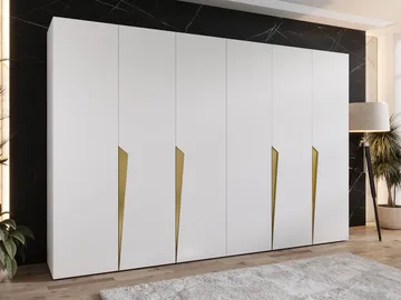 Barile Garderob 300 cm - vit/guld - Förvaring - Klädförvaring - Garderob & garderobssystem