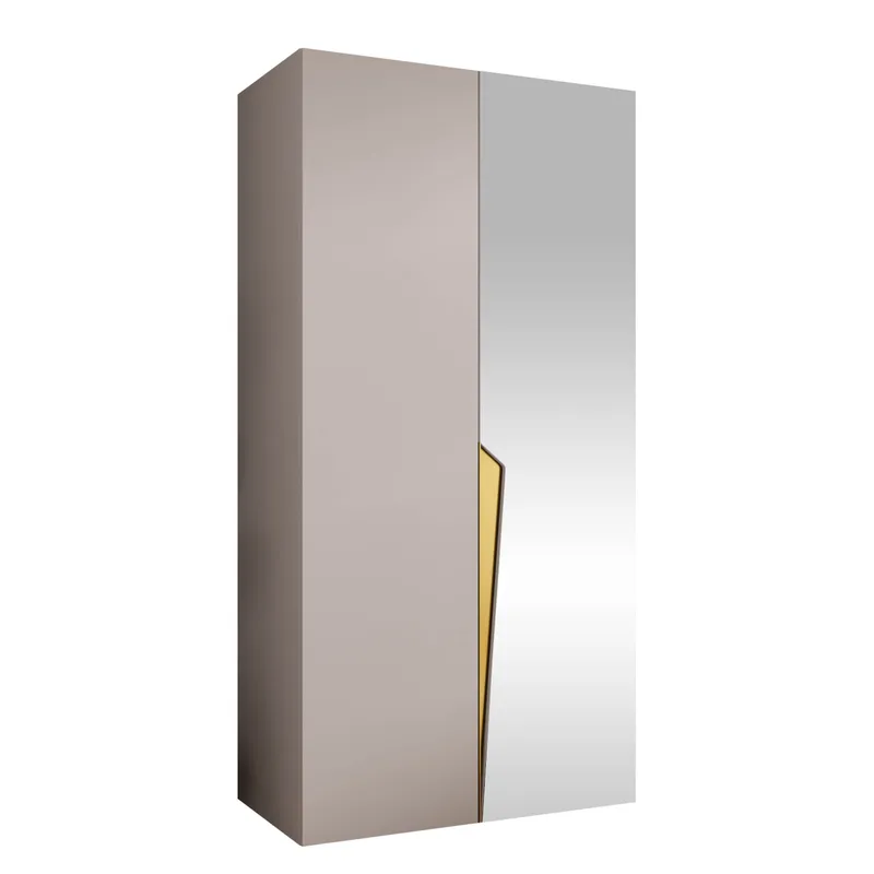 Barile Garderob med spegel 100 cm, cashmere, guld