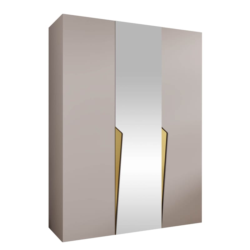 Barile Garderob med spegel 150 cm, kashmir / guld