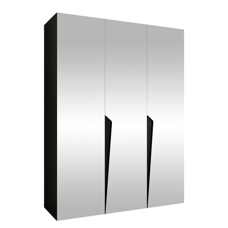 Barile Garderob med spegel 150 cm - svart - Förvaring - Klädförvaring - Garderob & garderobssystem