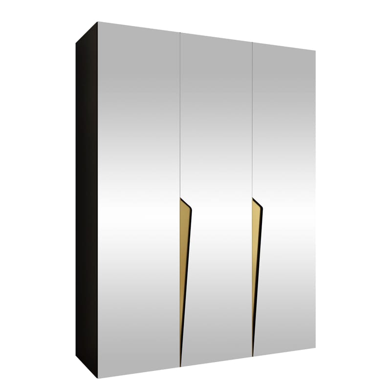 Barile Garderob med spegel 150 cm, svart