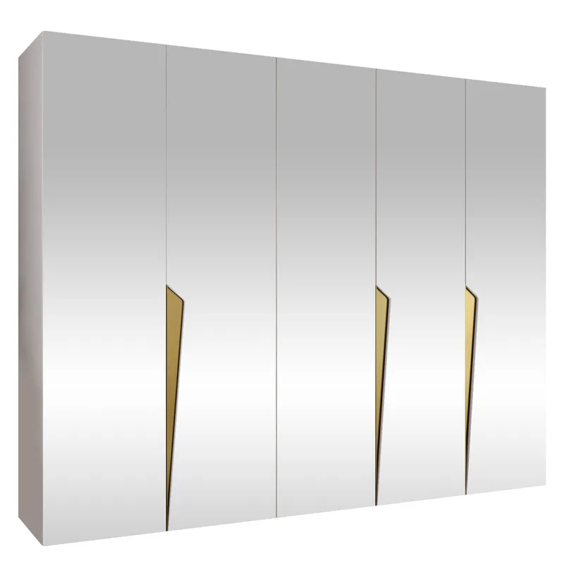 Barile Garderob med spegel 250 cm, vit