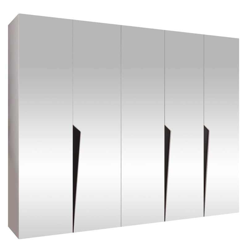 Barile Garderob med spegel 250 cm - vit - Förvaring - Klädförvaring - Garderob & garderobssystem