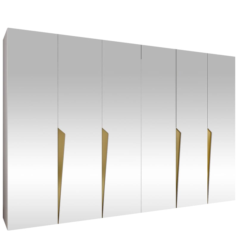 Barile Garderob med spegel 300 cm, vit