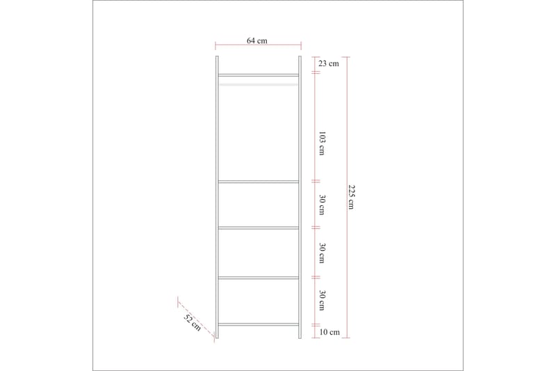 Batler Garderob 52x104 3 Dörrar - Natur - Garderob & garderobssystem - Klädskåp & fristående garderob