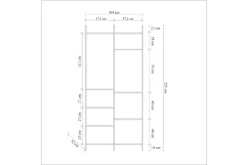 Batler Garderob 52x104 3 Dörrar - Natur - Förvaring - Klädförvaring - Garderob & garderobssystem
