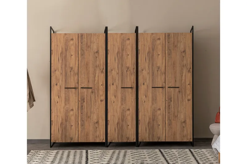 Batler Garderob 52x104 5 Dörrar, Natur