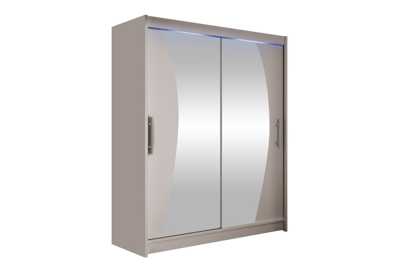 Bay Garderob m. Spegel 150x200 cm - Beige - Förvaring - Klädförvaring - Garderob & garderobssystem