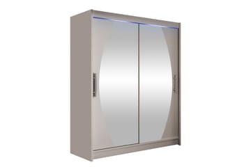 Bay Garderob m. Spegel 150x200 cm - Beige - Förvaring - Klädförvaring - Garderob & garderobssystem