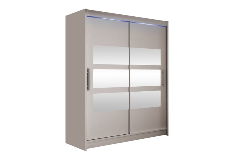 Bay Garderob m. Spegel 150x200 cm - Beige - Förvaring - Klädförvaring - Garderob & garderobssystem
