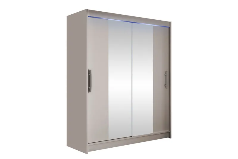 Bay Garderob m. Spegel 150x200 cm - Beige - Förvaring - Klädförvaring - Garderob & garderobssystem