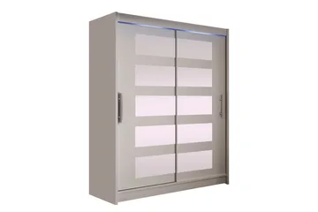 Bay Garderob m. Spegel 150x200 cm - Beige - Förvaring - Klädförvaring - Garderob & garderobssystem