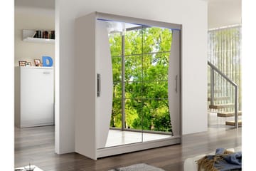 Bay Garderob m. Spegel 150x200 cm - Beige - Förvaring - Klädförvaring - Garderob & garderobssystem