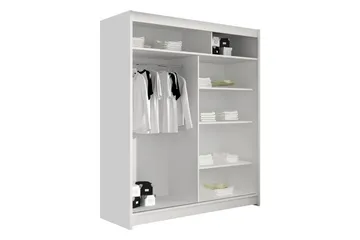 Bay Garderob m. Spegel 150x200 cm - Beige - Förvaring - Klädförvaring - Garderob & garderobssystem