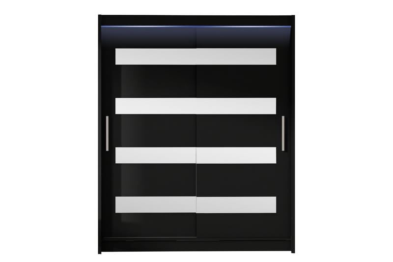 Bay Garderob m. Spegel 150x200 cm - Svart - Förvaring - Klädförvaring - Garderob & garderobssystem