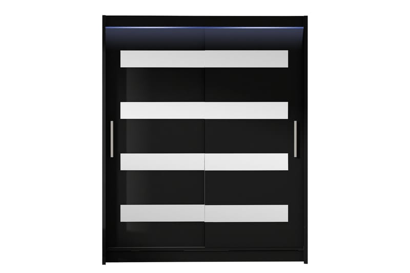 Bay Garderob m. Spegel 150x200 cm - Svart - Förvaring - Klädförvaring - Garderob & garderobssystem