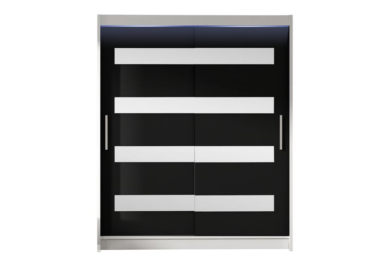 Bay Garderob m. Spegel 150x200 cm - Svart/Vit - Förvaring - Klädförvaring - Garderob & garderobssystem