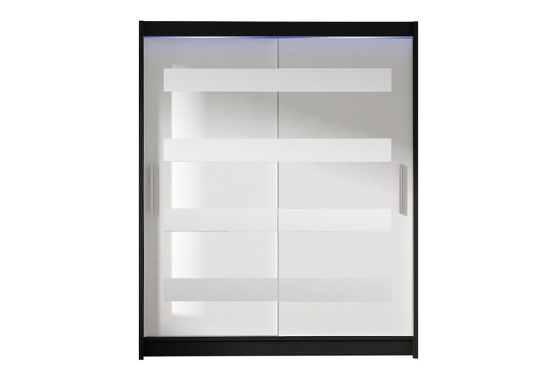 Bay Garderob m. Spegel 150x200 cm - Svart/Vit - Förvaring - Klädförvaring - Garderob & garderobssystem