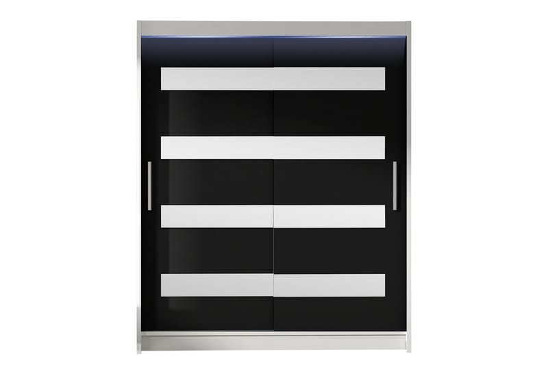 Bay Garderob m. Spegel 150x200 cm - Svart/Vit - Förvaring - Klädförvaring - Garderob & garderobssystem