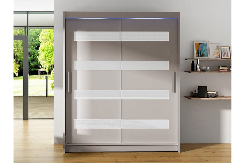 Bay Garderob m. Spegel 150x200 cm - Vit - Förvaring - Klädförvaring - Garderob & garderobssystem