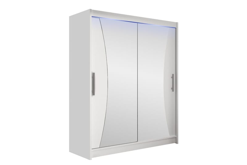 Bay Garderob m. Spegel 150x200 cm - Vit - Förvaring - Klädförvaring - Garderob & garderobssystem