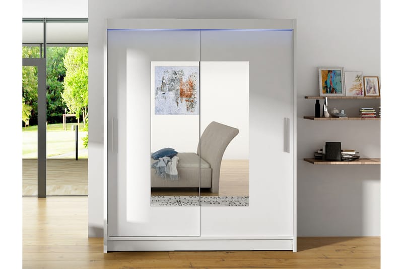 Bay Garderob m. Spegel 150x200 cm - Förvaring - Klädförvaring - Garderob & garderobssystem