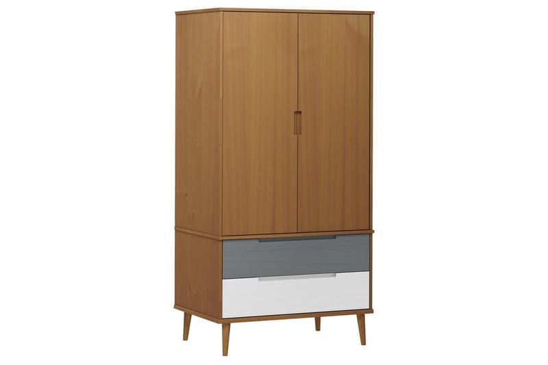 beBasic Garderob brun 90x55x175 cm massiv furu - Brown - Förvaring - Klädförvaring - Garderob & garderobssystem