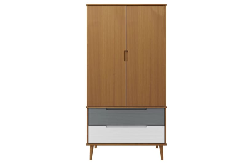 beBasic Garderob brun 90x55x175 cm massiv furu - Brown - Förvaring - Klädförvaring - Garderob & garderobssystem