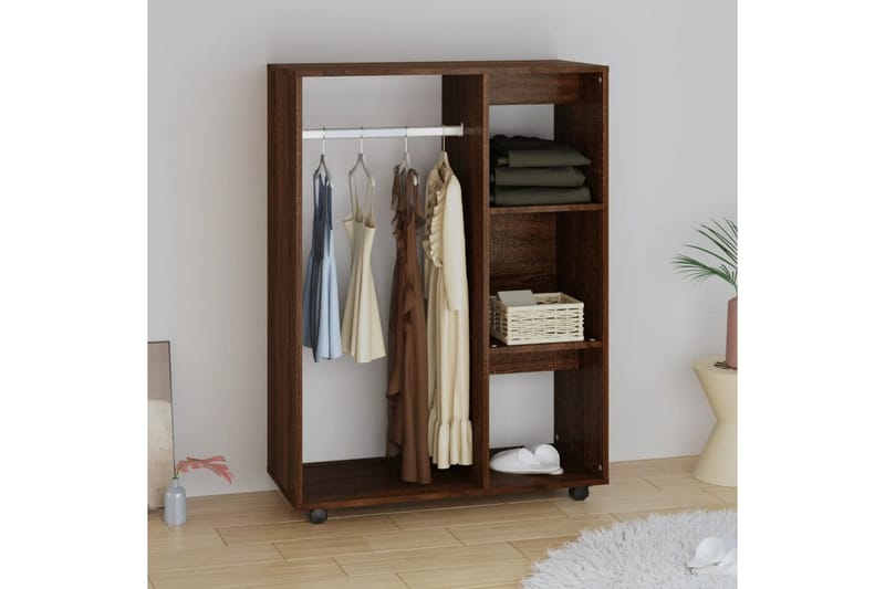 beBasic Garderob brun ek 80x40x110 cm konstruerat trä - Brown - Förvaring - Klädförvaring - Garderob & garderobssystem