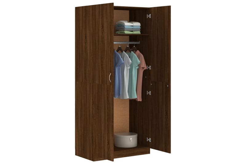 beBasic Garderob brun ek 90x52x200 cm konstruerat trä - Brown - Förvaring - Klädförvaring - Garderob & garderobssystem