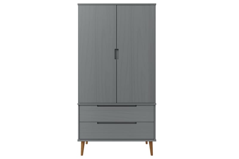 beBasic Garderob grå 90x55x175 cm massiv furu - Grey - Garderob & garderobssystem - Klädskåp & fristående garderob