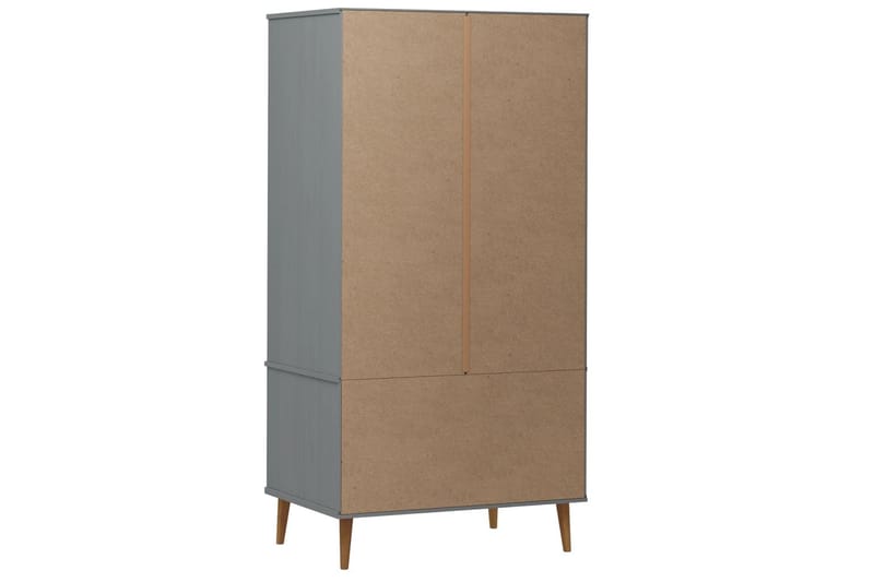 beBasic Garderob grå 90x55x175 cm massiv furu - Grey - Förvaring - Klädförvaring - Garderob & garderobssystem