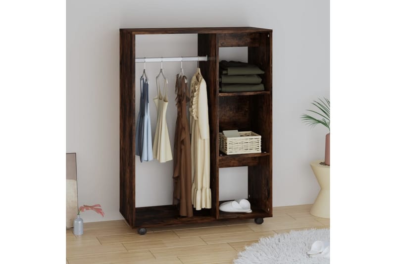 beBasic Garderob rökfärgad ek 80x40x110 cm konstruerat trä - Brown - Förvaring - Klädförvaring - Garderob & garderobssystem